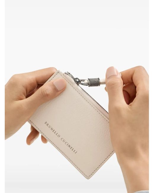 Brunello Cucinelli Natural Leather Credit Card Case