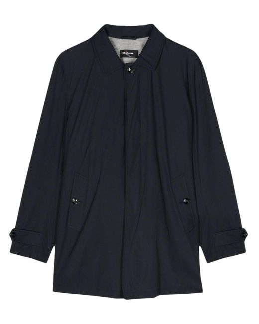 Kiton Blue Single-breasted Raincoat for men