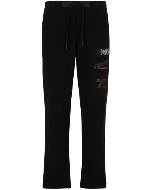 Pantalon de jogging à logo imprimé EA7 pour homme en coloris Black