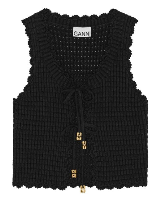 Top All'Uncinetto di Ganni in Black