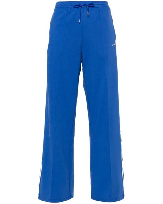 P.A.R.O.S.H. Blue Logo-Embroidered Straight Trousers