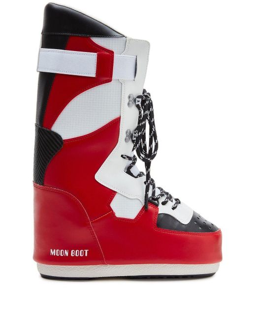 Moon Boot High Padded Sneaker Boots in Red Lyst UK
