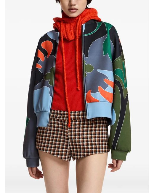 Essentiel Antwerp Blue Kiva Graphic-Print Jacket