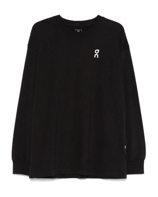 On Shoes Black Long Sleeve T-Shirt for men