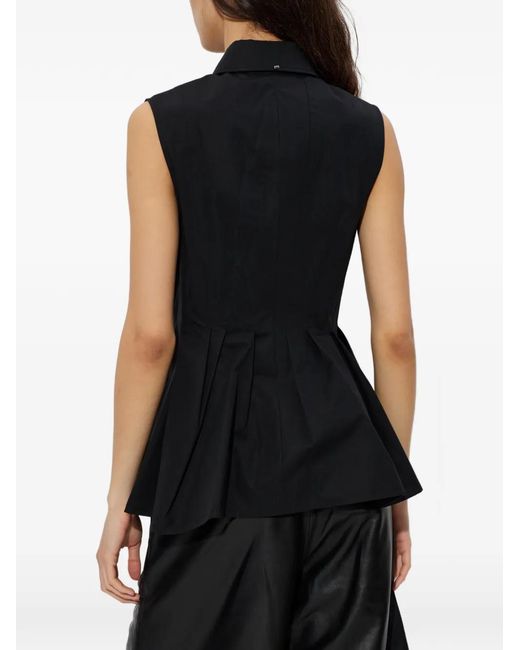 Sportmax Black Certosa Pleated-Detail Shirt