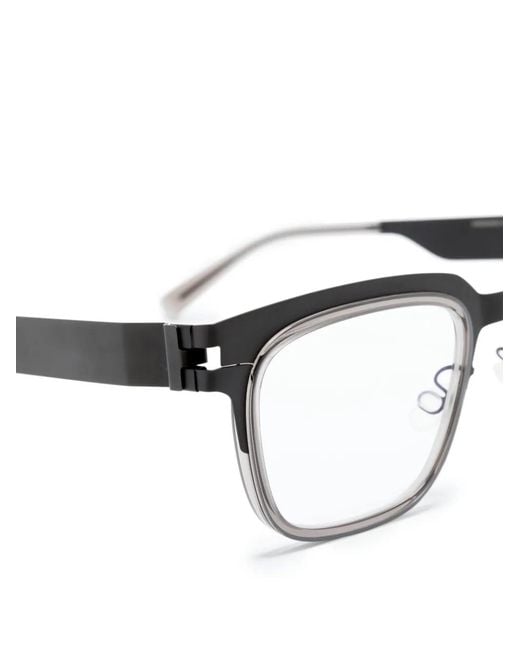 Mykita Gray Raymond Rectangle-Frame Glasses