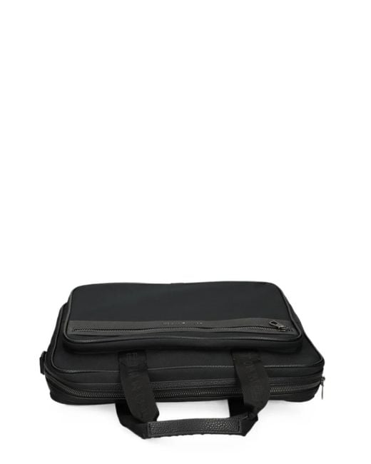 Tommy Hilfiger Black Logo-Tape Laptop Bag for men