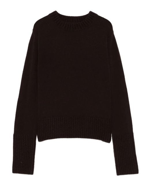Sacai Black Pullover mit gerippten Bündchen
