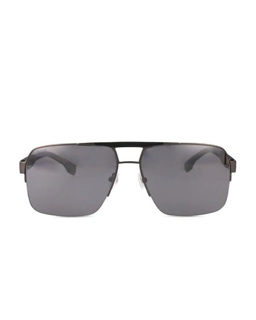 Boss Gray Pilot-Frame Sunglasses for men