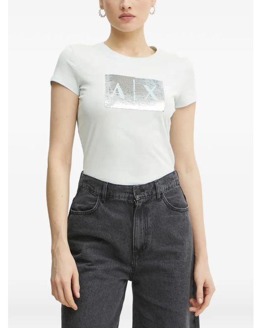ARMANI EXCHANGE White Logo-Detail T-Shirt