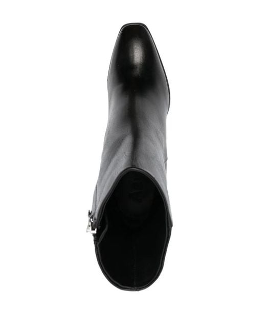 Aeyde Black Leandra 75 Leather Ankle Boots