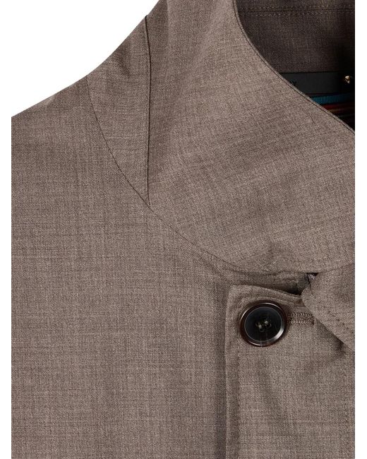 Paul Smith Brown Button Wool Coat for men