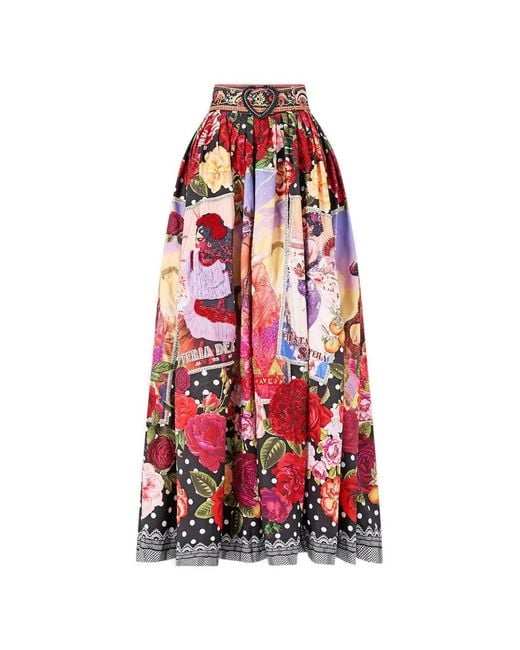 Camilla Red Daughters Of Duende Maxi Skirt