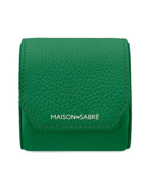 Maison De Sabre Green Leather Watch Roll