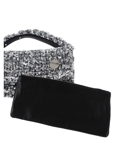 Jil Sander Mini Knitted Shoulder Bag Metallic