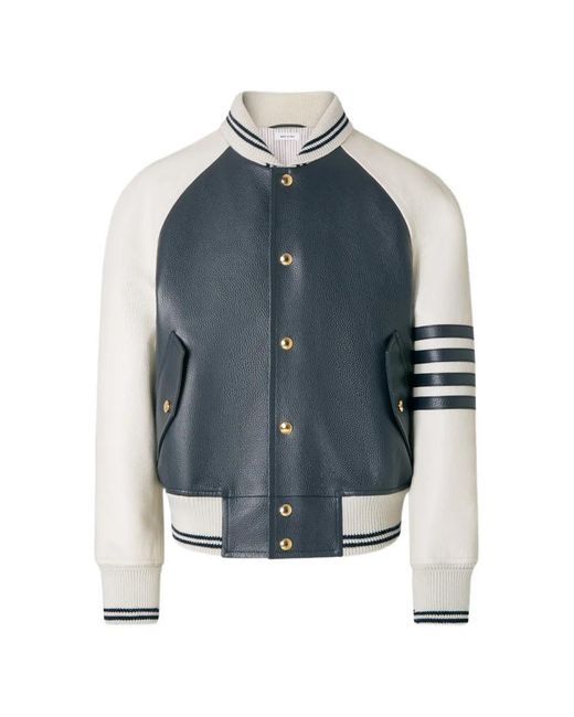 Thom Browne Leren Jack in het Blue voor heren
