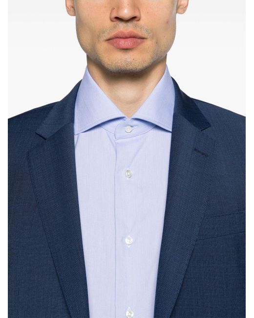 Chemise à effet délavé Barba Napoli pour homme en coloris Blue