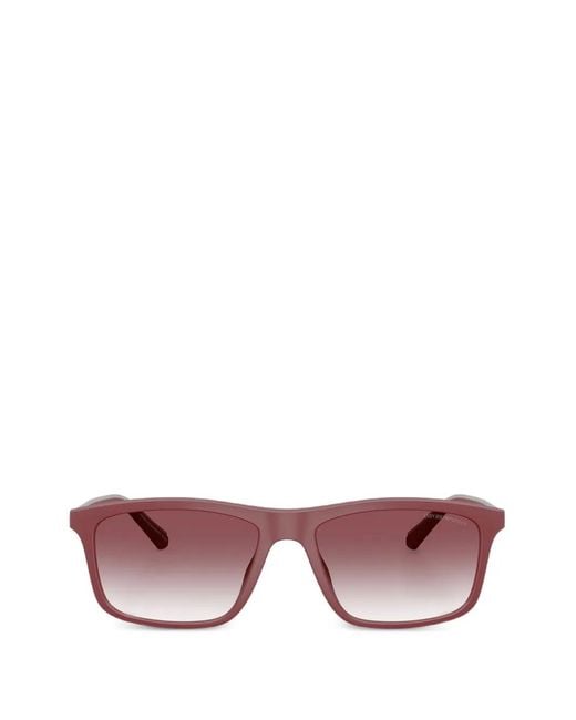 Emporio Armani Pink Matte Rectangle Sunglasses for men