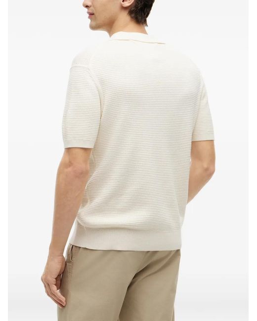 Tommy Hilfiger White Textured Open-Collar T-Shirt for men