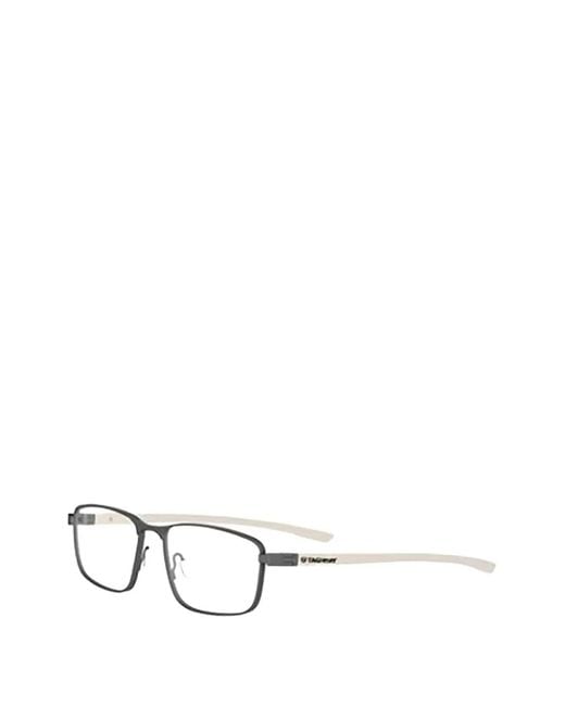 Tag Heuer White Rectangle-Frame Glasses