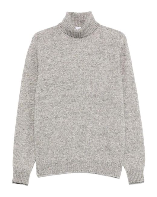 Brunello Cucinelli Gray Melange Turtleneck Sweater for men