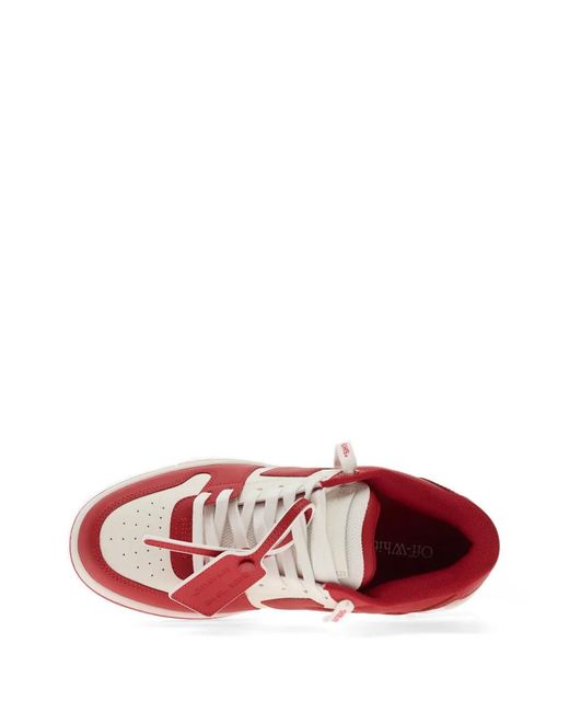 Off-White c/o Virgil Abloh Red Out Of Office Leather Sneakers