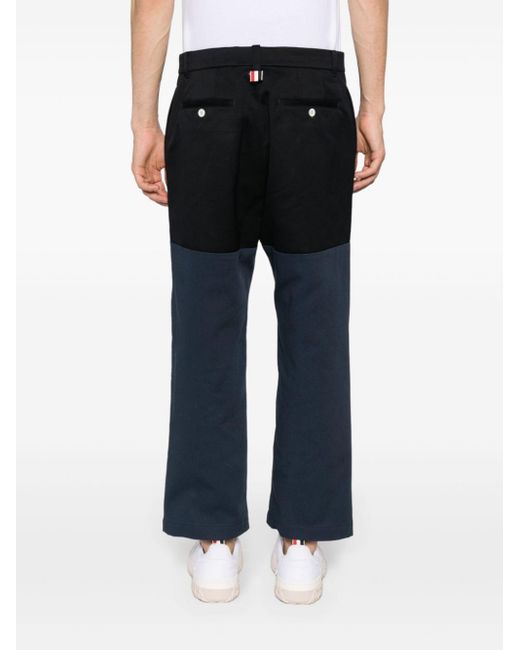 Thom Browne Black Unconstructed Combo Straight-leg Trousers - Men's - Cotton for men