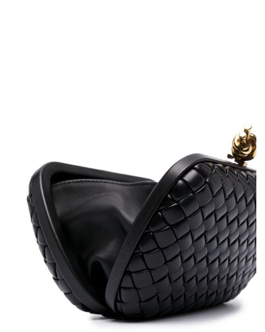 Bottega Veneta Black Knot Leather Clutch Bag