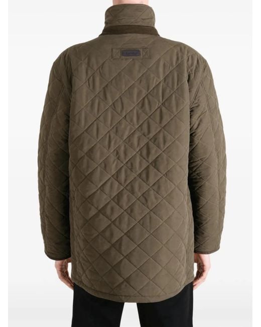 Barbour Brown Thursby Quilted High-Neck Jacket for men
