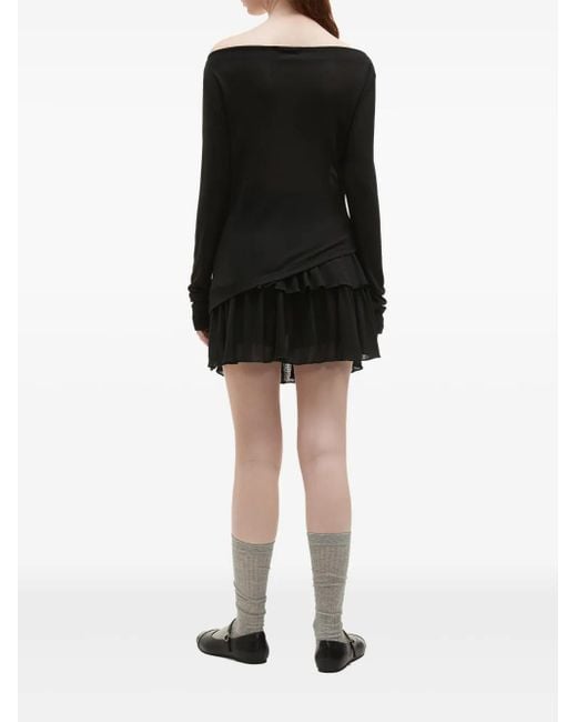 B+ AB Black Ruffled Mini Skirt