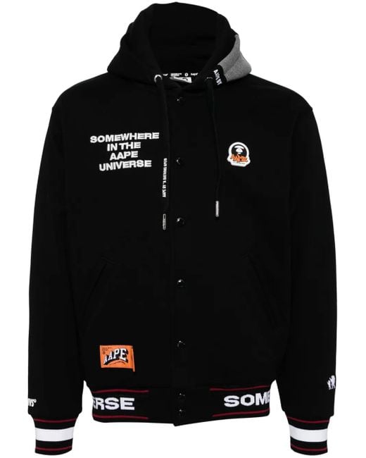 Aape By A Bathing Ape Moonface Collegejacke Mit Kapuze in Black für Herren