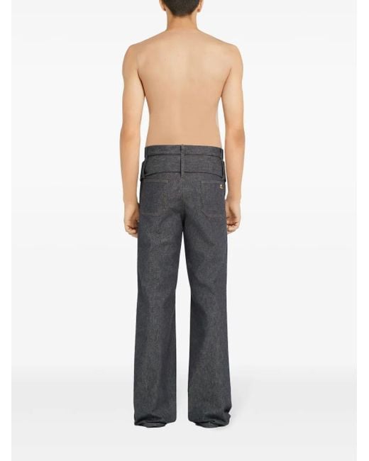 Vaqueros Con Doble Cinturón Courreges de hombre de color Gray