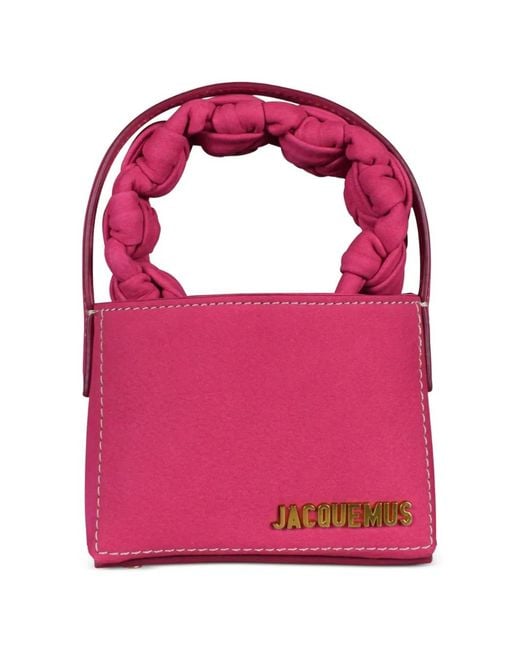 Jacquemus Pink Braided Handle Tote Bag