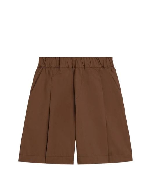 A PAPER KID Brown Patch-Pocket Shorts for men