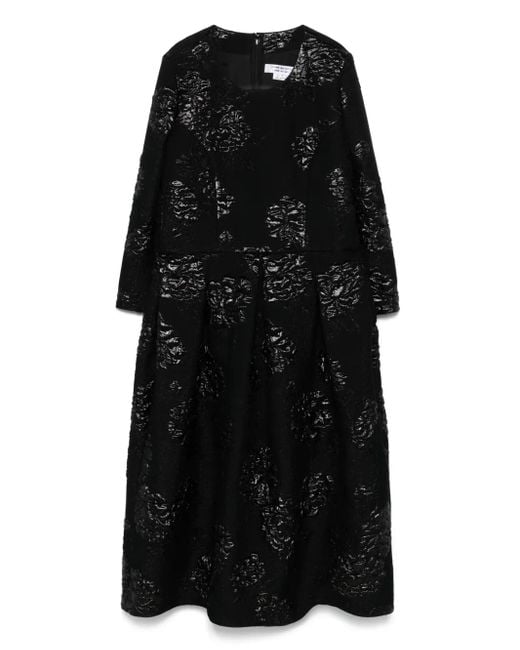 Comme des Garçons Black Floral-Brocade Midi Dress