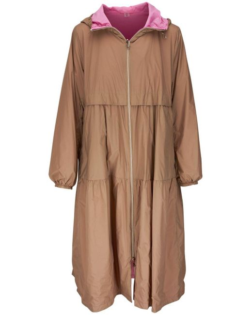 Herno Brown Reversible Hooded Raincoat
