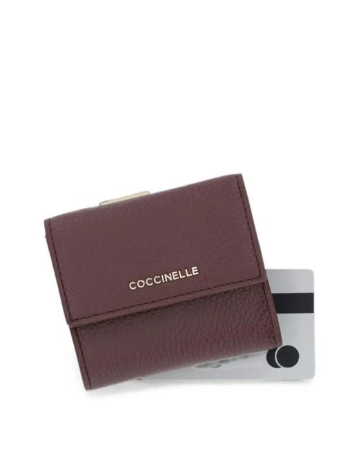 Coccinelle Purple Metallic Grained Wallet