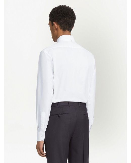 Zegna White Tailored-cut Slim Shirt for men