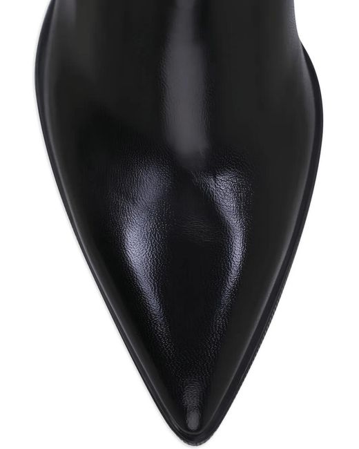 Santoni Black Mariel Pointed-Toe Block-Heel Boots