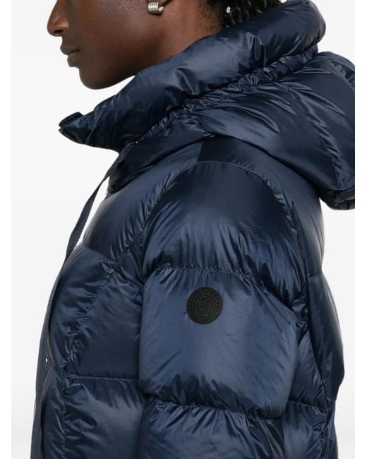 SERGIO MORETTI FIRENZE Blue Quilted Hooded Coat