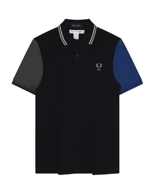 Comme des Garçons Black X Fred Perry Colour-Block Short-Sleeve Polo Shirt for men