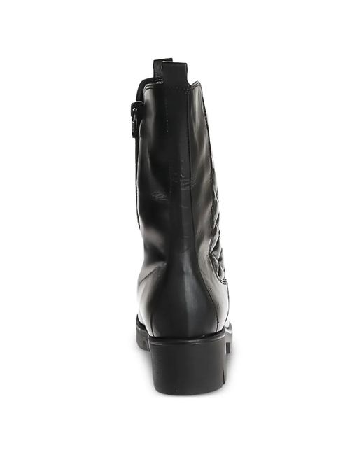 Gabor Black Quilted-Design Boots