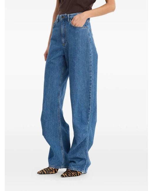 ROTATE BIRGER CHRISTENSEN Blue Jean À Design Drapé