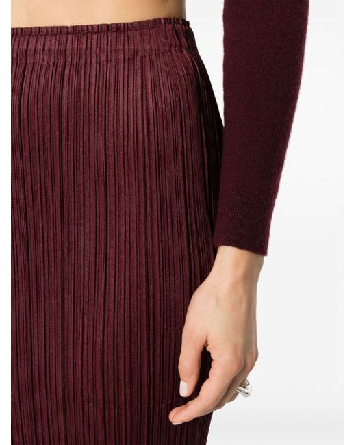 Pleats Please Issey Miyake Red Monthly Colors October Midi Skirt