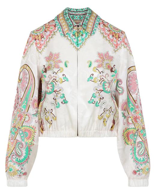 Etro White Floral-Print Jacket