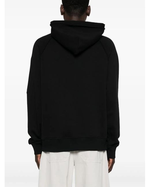 Versace Jeans Couture Black Logo-Patch Hoodie for men