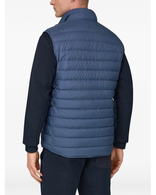 Boggi Blue Padded Logo Patch Gilet for men