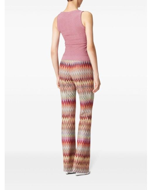 Missoni Pink Zigzag Woven Tank Top