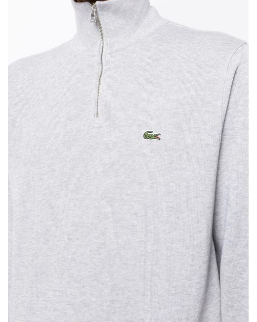 Sweat Nervuré À Col Montant Lacoste pour homme en coloris White