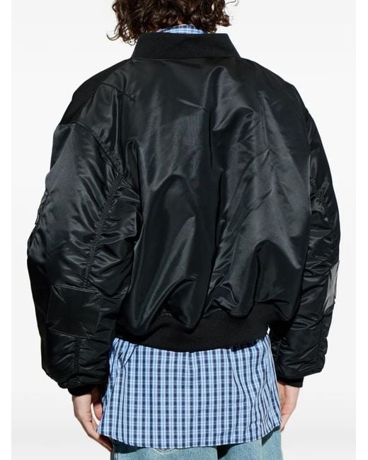 Vetements メンズ ブラック ジップアップ ボンバージャケットの通販は